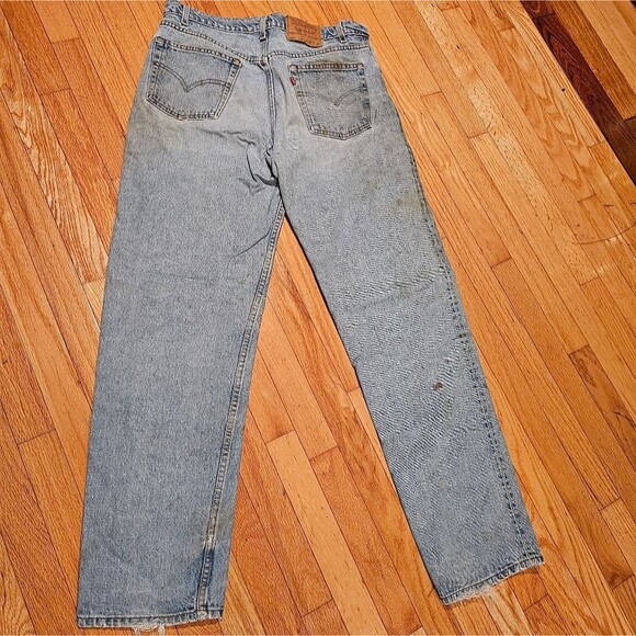 Men's Levi's Relaxed Fit Strait Leg 555 36x34 Distressed/Stained - Picture 3 of 8